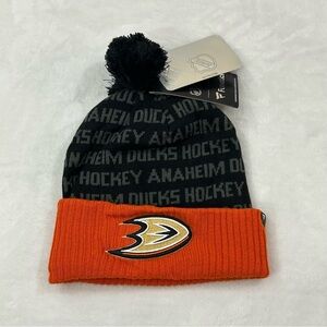 Anaheim Ducks NHL Hockey Fanatics Pro Winter Pom Knit Cuffed Beanie Hat Cap OSFM